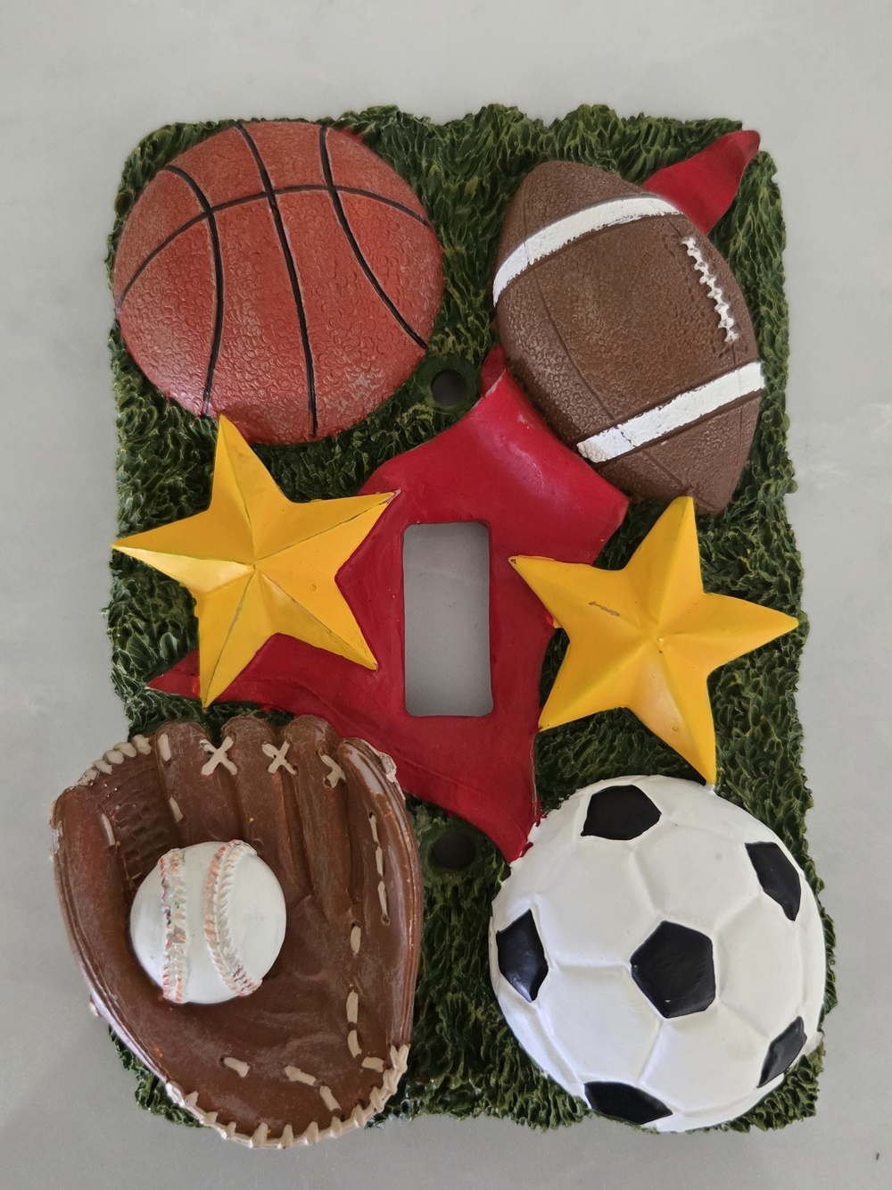 Kids Sports Light Switch Cover - Red & Multicolor